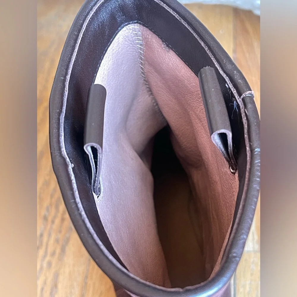 Brown Suede Leather Ankle boots Women's Engineer Moto Sz 36 5.5 Vero Cuoio Italy - Picture 10 of 11